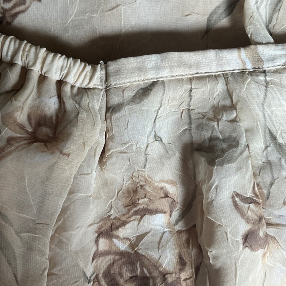VTG N McNaughton XL Floral Print Maxi Skirt Beige Cottagecore Flowy Fairy Grunge - Picture 13 of 13